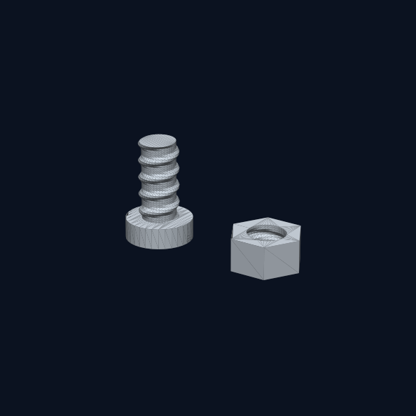 Teaching screw and nut